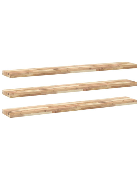 Mensole da Parete 3 pz 160x20x4 cm Legno Acacia Non Trattato