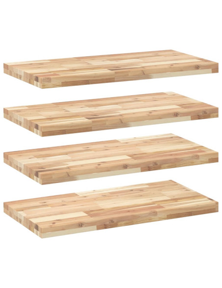 Mensole da Parete 4 pz 60x40x4 cm Legno Acacia Non Trattato