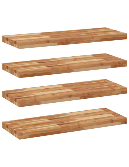 Mensole da Parete 4 pz 80x30x4 cm Legno Acacia Rifinito a Olio