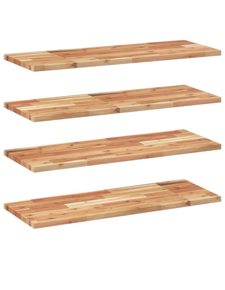 Mensole da Parete 4 pz 100x30x2 cm Legno Acacia Rifinito a Olio