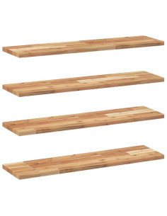 Mensole da Parete 4 pz 80x20x2 cm Legno Acacia Rifinito a Olio