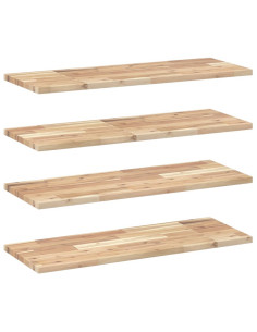 Mensole da Parete 4 pz 80x30x2 cm Legno Acacia Non Trattato
