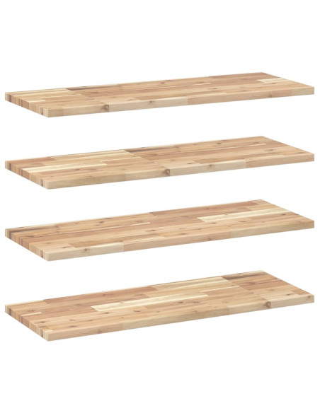 Mensole da Parete 4 pz 80x30x2 cm Legno Acacia Non Trattato