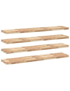 Mensole da Parete 4 pz 140x30x4 cm Legno Acacia Non Trattato