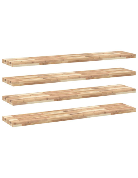 Mensole da Parete 4 pz 140x30x4 cm Legno Acacia Non Trattato
