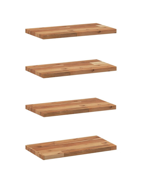 Mensole da Parete 4 pz 60x20x2 cm Legno Acacia Rifinito a Olio