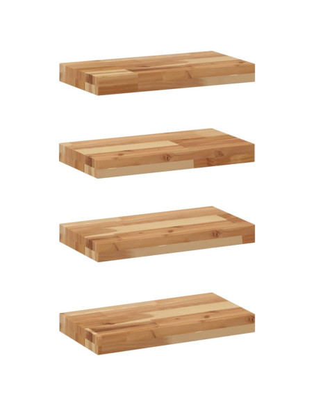 Mensole da Parete 4 pz 60x20x4 cm Legno Acacia Rifinito a Olio