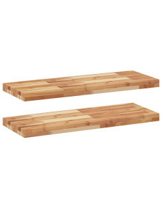 Mensole da Parete 2 pz 80x30x4 cm Legno Acacia Rifinito a Olio