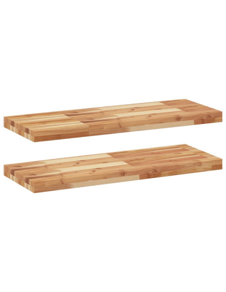 Mensole da Parete 2 pz 80x30x4 cm Legno Acacia Rifinito a Olio