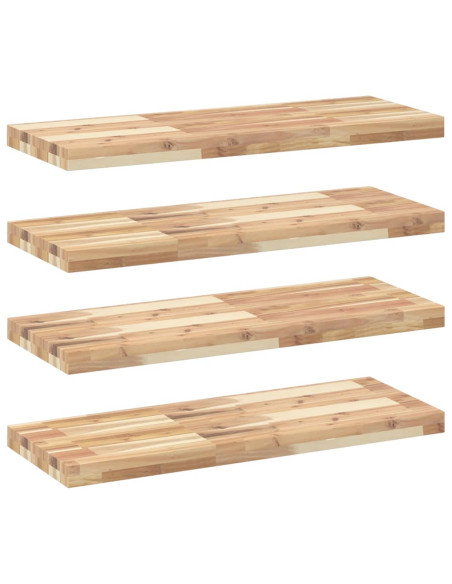 Mensole da Parete 4 pz 100x30x4 cm Legno Acacia Non Trattato