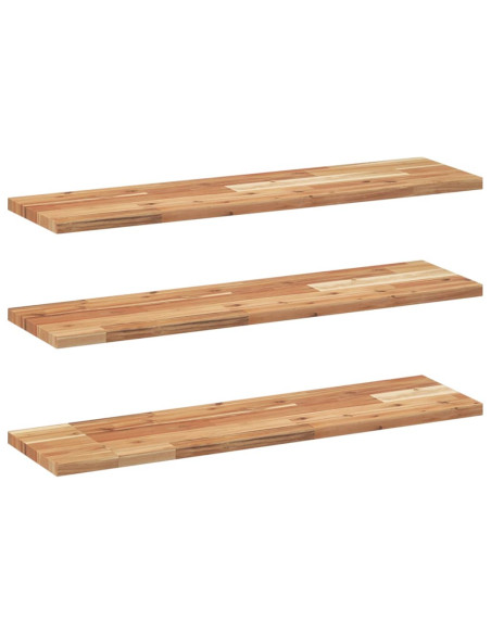 Mensole da Parete 3 pz 100x20x2 cm Legno Acacia Rifinito a Olio