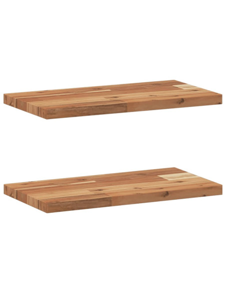 Mensole da Parete 2 pz 60x20x2 cm Legno Acacia Rifinito a Olio
