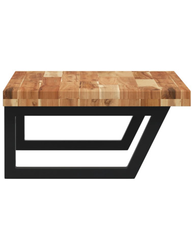 Ripiano a Parete per Lavabo in Acciaio e Massello di Acacia