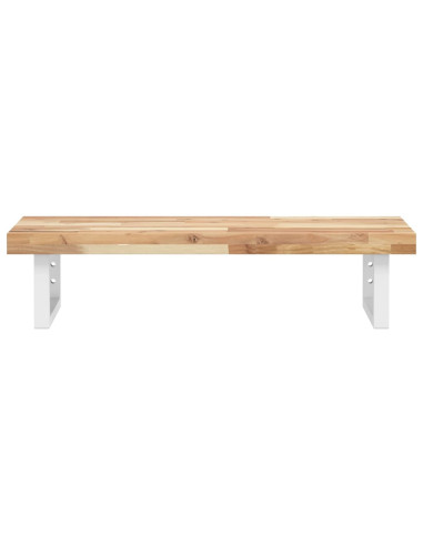 Ripiano a Parete per Lavabo in Acciaio e Massello di Acacia