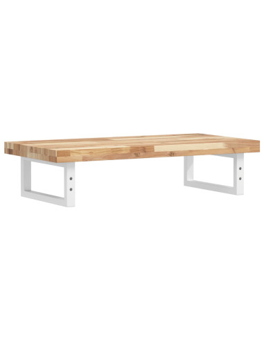 Ripiano a Parete per Lavabo in Acciaio e Massello di Acacia