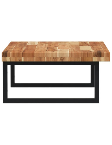 Ripiano a Parete per Lavabo in Acciaio e Massello di Acacia