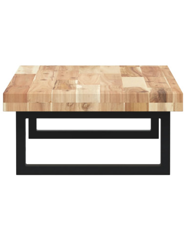 Ripiano a Parete per Lavabo in Acciaio e Massello di Acacia