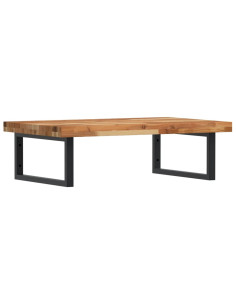 Ripiano a Parete per Lavabo in Acciaio e Massello di Acacia