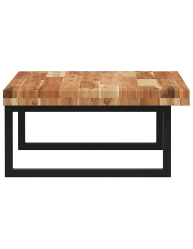 Ripiano a Parete per Lavabo in Acciaio e Massello di Acacia