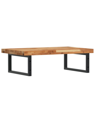 Ripiano a Parete per Lavabo in Acciaio e Massello di Acacia