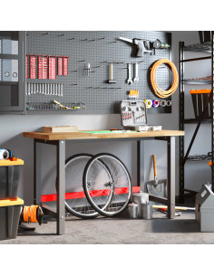 Banco da Lavoro 140x60x83 cm Legno Massello Acacia Rettangolare 2