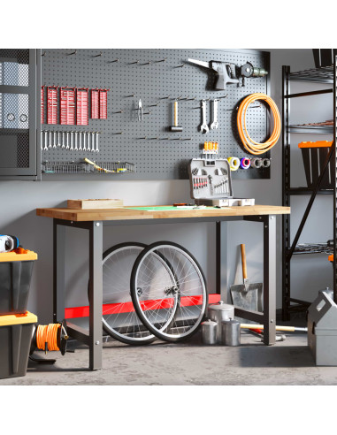 Banco da Lavoro 140x60x83 cm Legno Massello Acacia Rettangolare