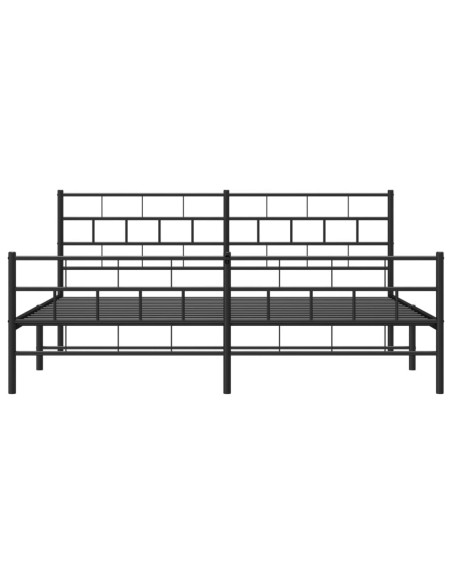 Giroletto senza Materaso con Pediera in Metallo Nero 180x200 cm