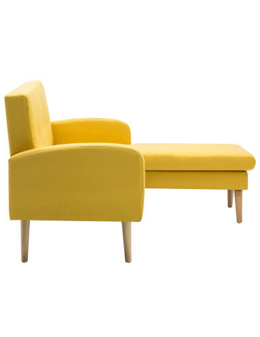 Divano a L con Rivestimento in Tessuto 186x136x79 cm Giallo