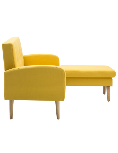 Divano a L con Rivestimento in Tessuto 186x136x79 cm Giallo