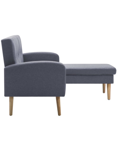 Divano a L Rivestimento in Tessuto 186x136x79 cm Grigio Chiaro