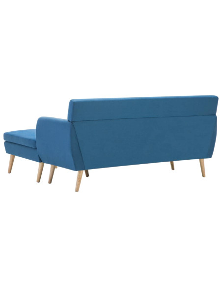 Divano a L Rivestito in Tessuto 171,5x138x81,5 cm Blu