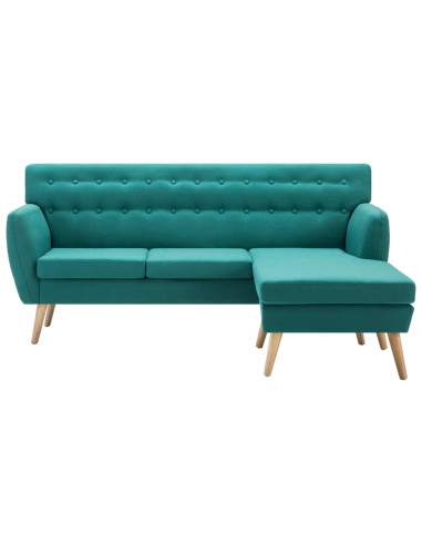 Divano a L Rivestito in Tessuto 171,5x138x81,5 cm Verde