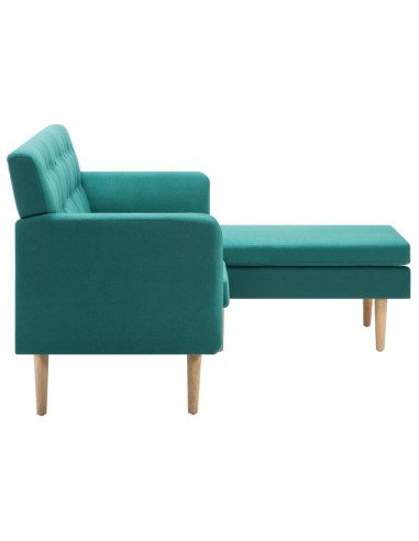 Divano a L Rivestito in Tessuto 171,5x138x81,5 cm Verde