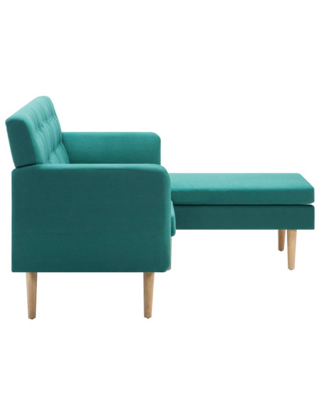Divano a L Rivestito in Tessuto 171,5x138x81,5 cm Verde