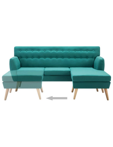 Divano a L Rivestito in Tessuto 171,5x138x81,5 cm Verde