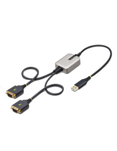 StarTech.com Cavo da USB a seriale a 2 porte da 60 cm, Viti/dadi DB9 intercambiabili, ritenzione COM, USB-A a DB9 RS232, FTDI, p