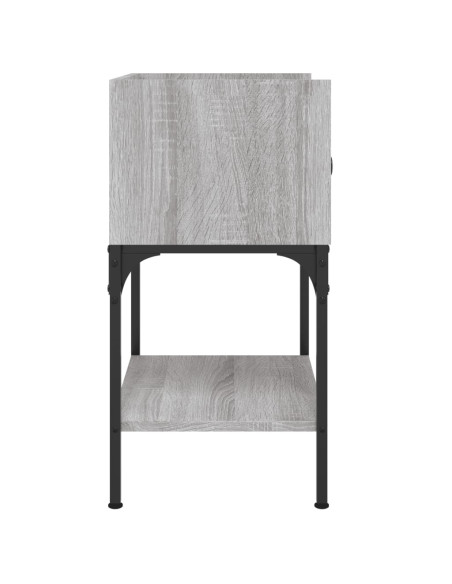 Comodino Grigio Sonoma 40,5x31x60 cm in Legno Multistrato