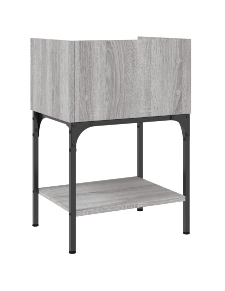 Comodino Grigio Sonoma 40,5x31x60 cm in Legno Multistrato