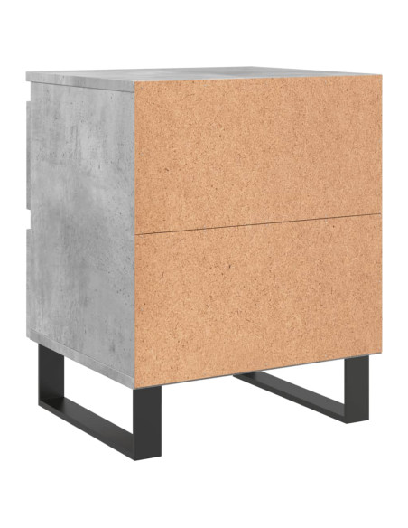 Comodino Grigio Cemento 40x35x50 cm in Legno Multistrato