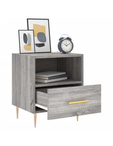 Comodino Grigio Sonoma 40x35x47,5 cm in Legno Multistrato