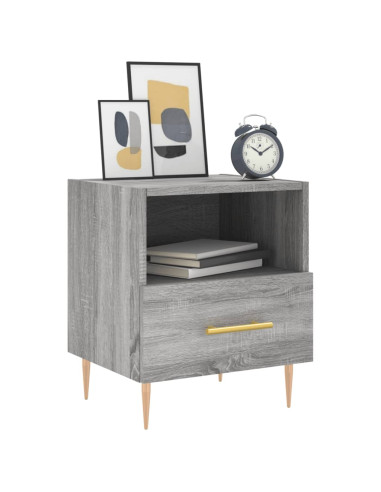 Comodino Grigio Sonoma 40x35x47,5 cm in Legno Multistrato
