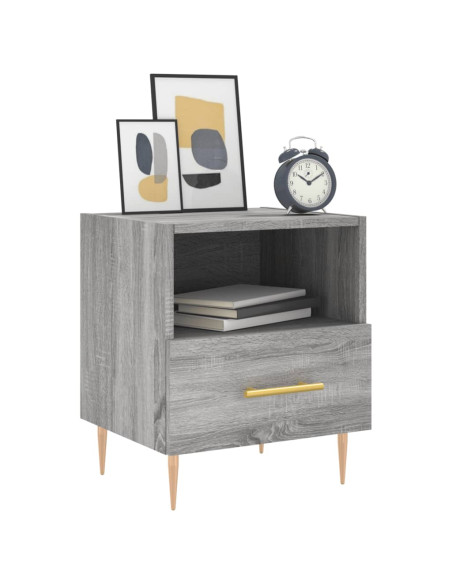 Comodino Grigio Sonoma 40x35x47,5 cm in Legno Multistrato