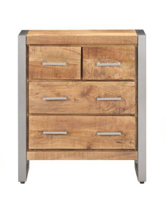 Credenza 60x35x70 cm in Legno di Mango Grezzo 2