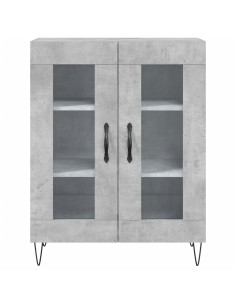 Credenza Grigio Cemento 69,5x34x180 cm in Legno Multistrato 2