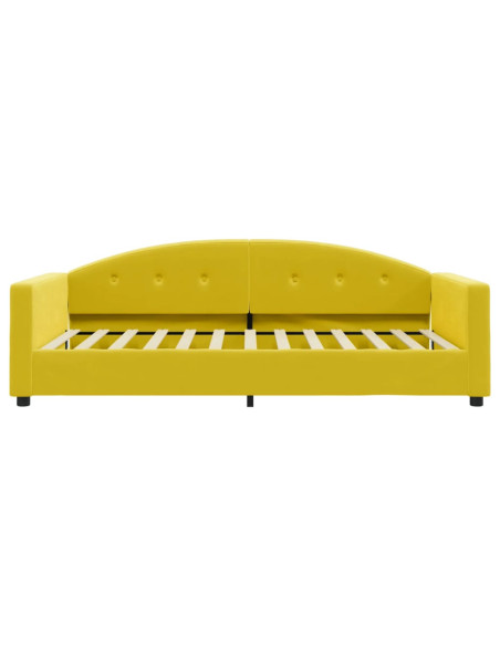 Divano Letto con Materasso Giallo 100x200 cm in Velluto