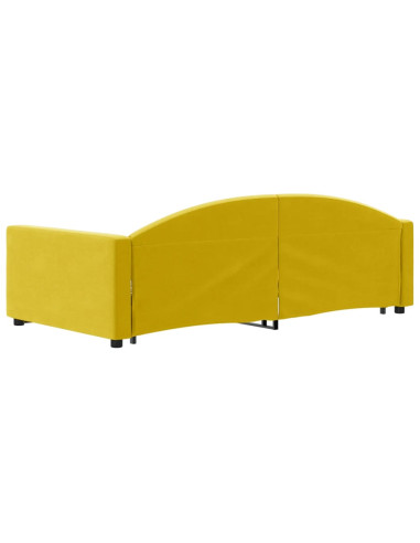 Divano Letto con Letto Estraibile Giallo 100x200 cm in Velluto