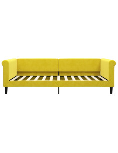 Divano Letto Estraibile con Cassetti Giallo 100x200cm Velluto