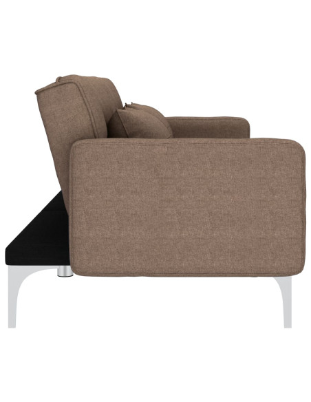 Divano Letto Marrone in Tessuto