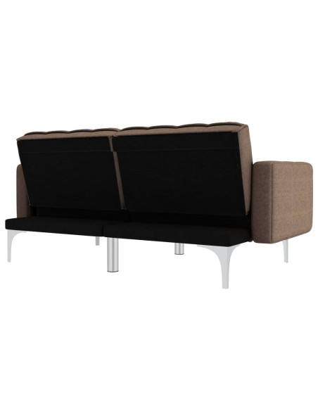 Divano Letto Marrone in Tessuto