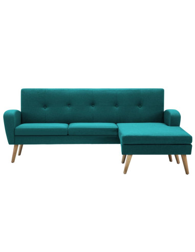 Divano a L con Rivestimento in Tessuto 186x136x79 cm Verde